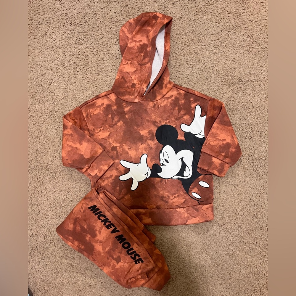 Disney Mickey Mouse Kids Matching Set - Orange and Black